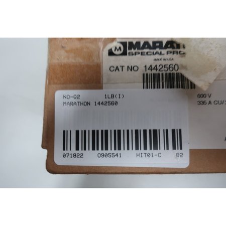 Marathon Power Distribution 600V-AC 335A Terminal and Contact Block 1442560